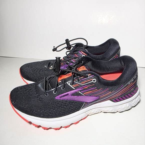 Brooks Adrenaline GTS 19 Running Shoes Womens 7D Black Athletic Trainers - Picture 2 of 12